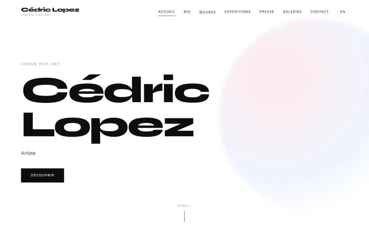Aperçu du site Portfolio d'artiste — Cédric Lopez